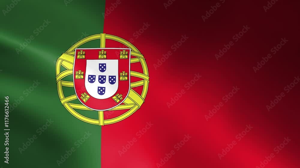 Flag of Portugal. 4k Animated Background. Portugal waving flag 4k Flag of Portugal. 4k Animated Background. Portugal waving flag 4k