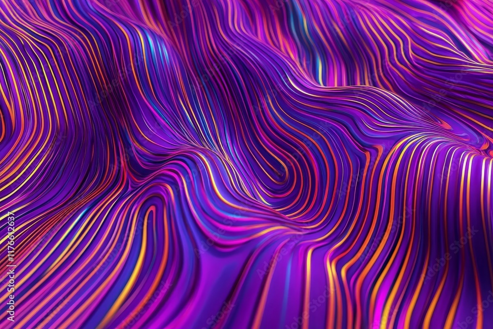 Neon Wave Pattern with Vibrant Light Trails on a Dark Background Neon Wave Pattern with Vibrant Light Trails on a Dark Background