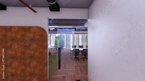 Modern Office Interior with Open Space and Collaborative Environment