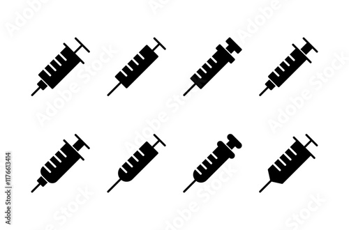 Syringe icon vector isolated on white background. injection icon