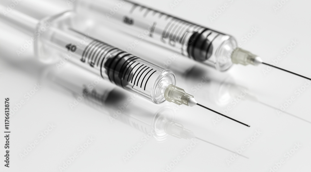 Medical, syringe with injection, created using Generative AI technology. Medical, syringe with injection, created using Generative AI technology.