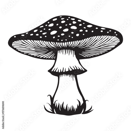 Mushroom  vector icons silhouette on a white background