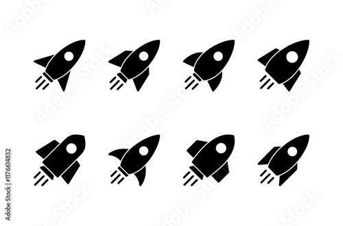 Rocket icon vector isolated on white background. Start Up Concept Symbol. Startup icon