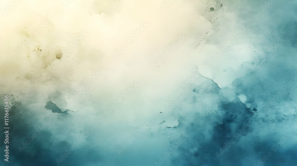 Obraz premium Abstract Teal and Beige Watercolor Background