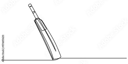 professional cricket bat continuous single one line drawing art vector design, Competitive sport concept. Dynamic single line draw design for advertisement poster pro vector illustration outline. 