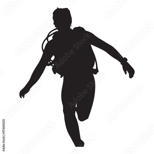 Scuba Diver Silhouette Vector illustration 