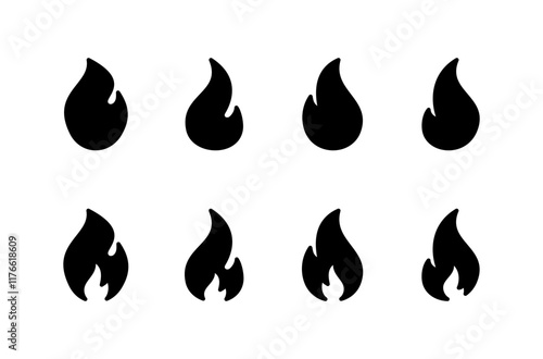 Fire icon vector isolated on white background. Fire flame icon template. Fire flames symbol vector