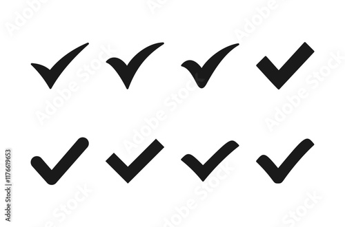 Check icon vector isolated on white background. check mark icon. check list button icon. Tick