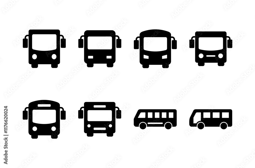 Bus Icon vector isolated on white background. Black bus vector icon Bus Icon vector isolated on white background. Black bus vector icon