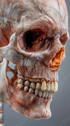 Detailed view of human skull anatomy photo