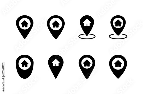 Address symbol icon vector isolated on white background . address icon vector. home location icon