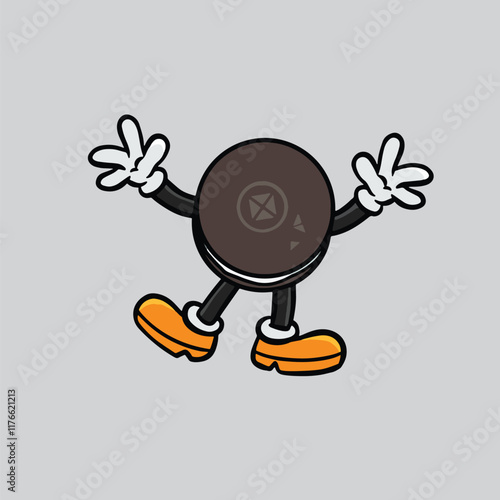 dark cake Oreo smoking weed joint character cartoon