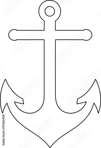 Ship anchor silhouette design illustration photo