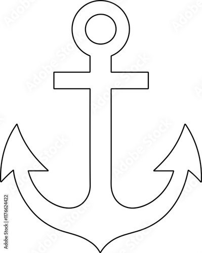 Ship anchor silhouette design illustration