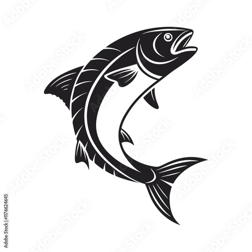 Elegant Black and White Fish Silhouette Design