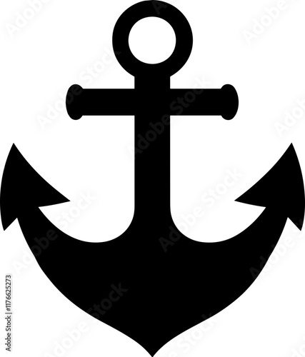 Ship anchor silhouette design illustration