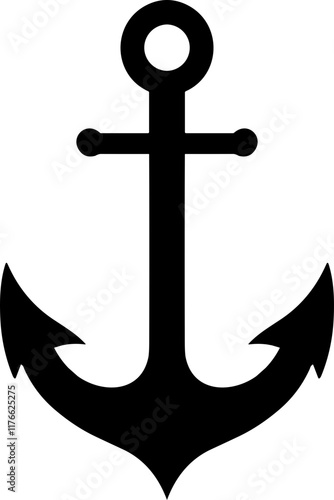 Ship anchor silhouette design illustration