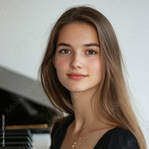 Portrait of a young classical musician photo