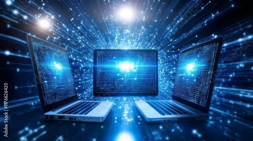 Cybersecurity Digital Technology Security 3D Illustration