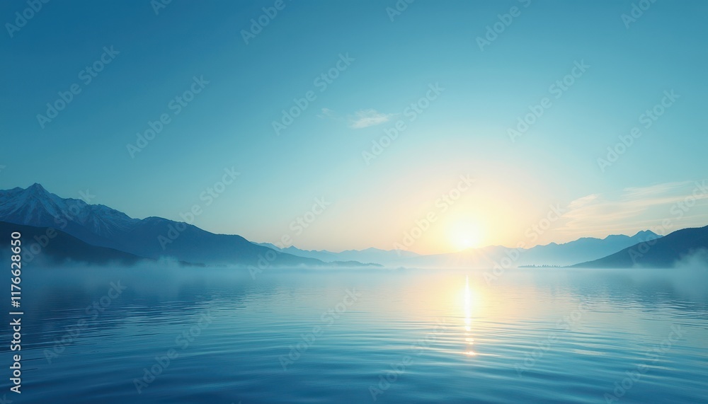 Fototapeta premium Calm Blue Horizon with Hazrat Ali’s Sacred Name