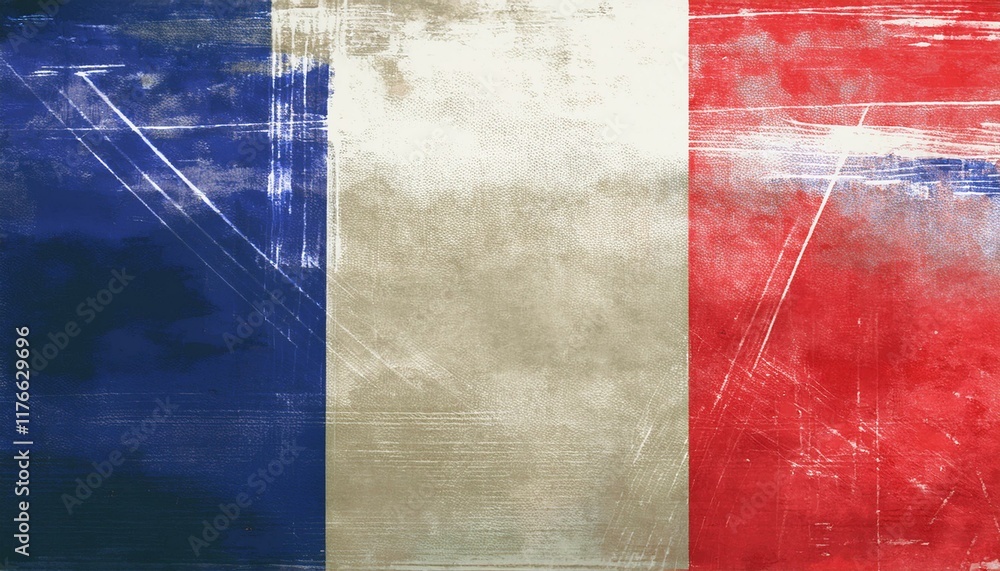 Naklejka premium Old Vintage France Flag