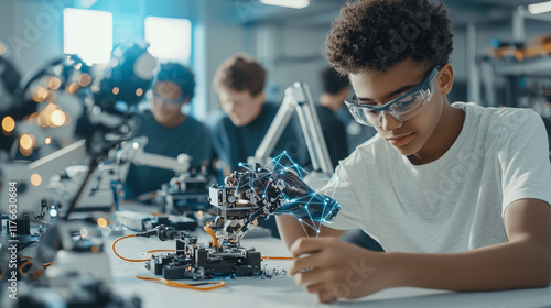 Young Robotics Engineer at Work 