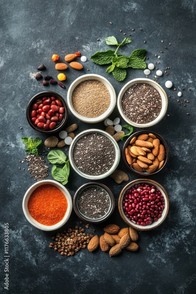 Explore the vibrant world of superfoods featuring chia seed puddings and an array of nutrient-rich snacks promoting healthy omega-3s Explore the vibrant world of superfoods featuring chia seed puddings and an array of nutrient-rich snacks promoting healthy omega-3s