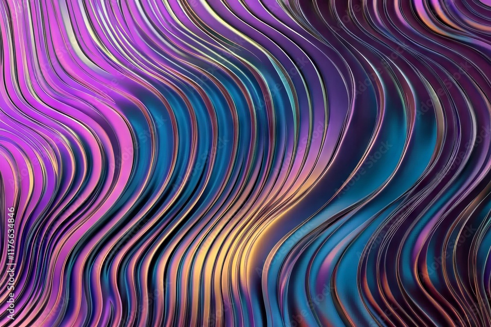 Obraz premium Neon Wave Pattern with Vibrant Light Trails on a Dark Background