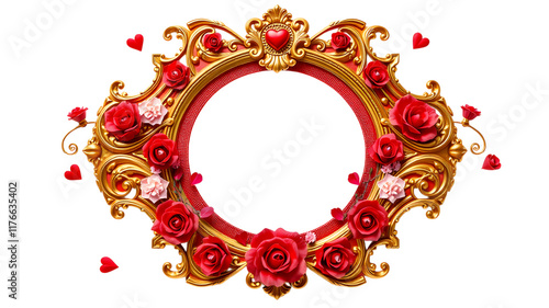 Romantic Rococo Frame with Roses