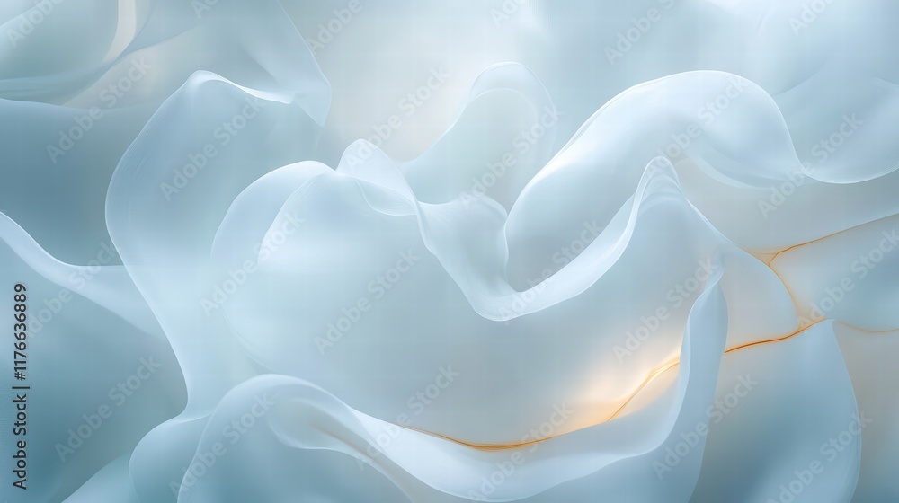 Fototapeta premium Soft Blue Fabric Waves with Gentle Light and Smooth Texture
