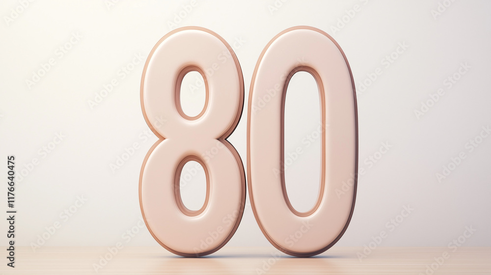 number 80 in bold style