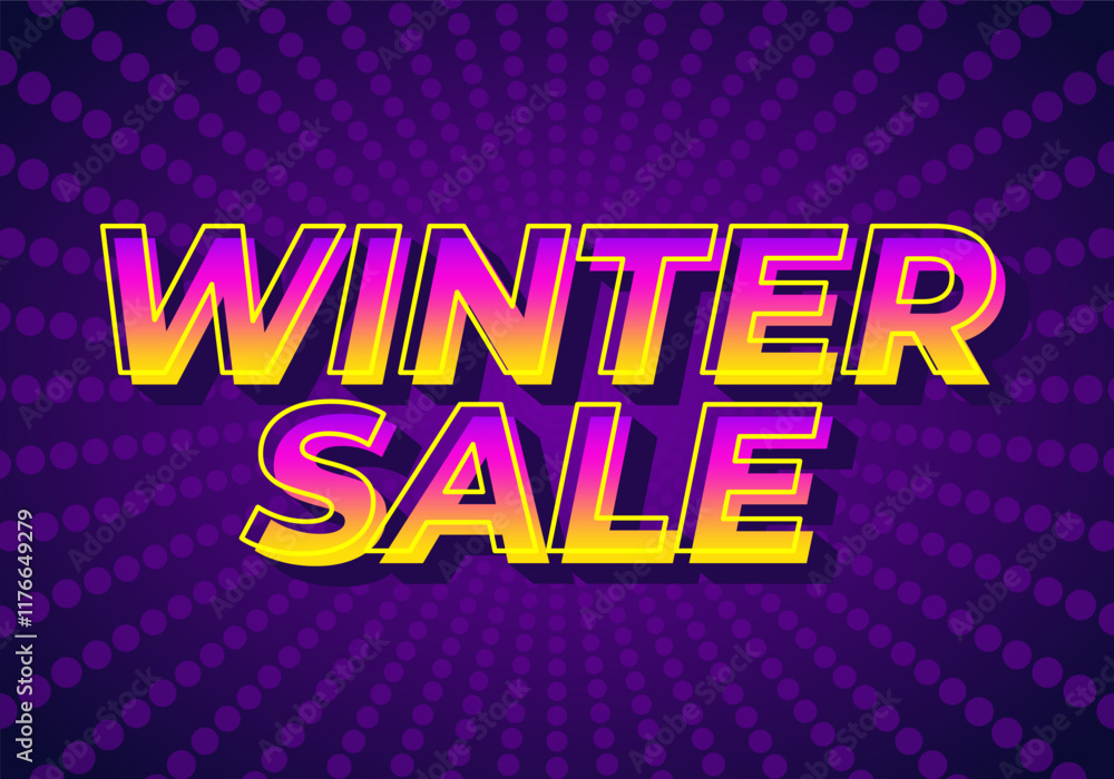 Winter sale. Text effect in super bold fonts with eye catching colors, good for social media ads Winter sale. Text effect in super bold fonts with eye catching colors, good for social media ads