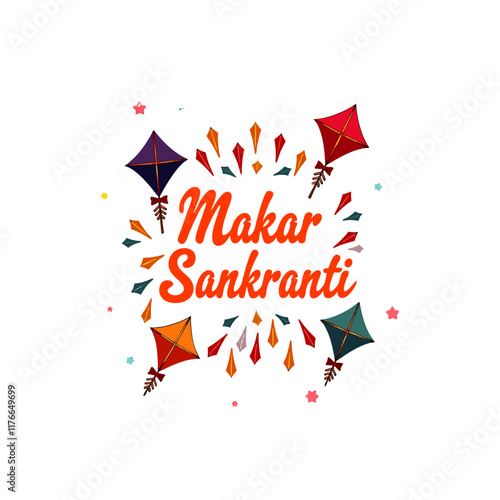 Happy Makar Sankranti Festival Greeting Background Template Design
