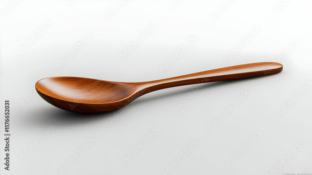 3D Render of a Wooden Spoon on White Background 3D Render of a Wooden Spoon on White Background
