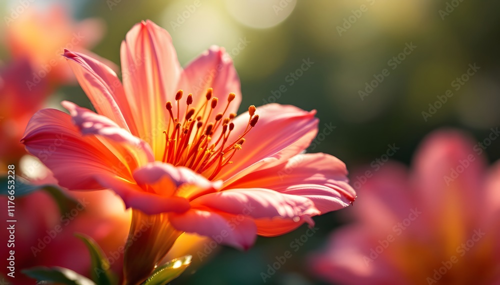 Stunning Close-Up of a Vibrant Pink Flower in Natural Outdoor Setting Stunning Close-Up of a Vibrant Pink Flower in Natural Outdoor Setting