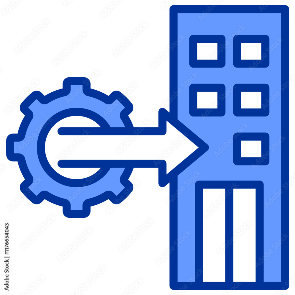 Fototapeta premium Merger And Acquisition Mixed BLue Icon