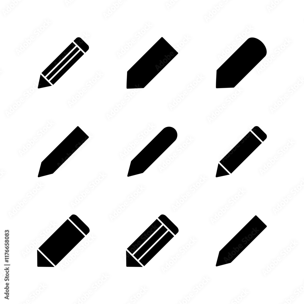 Pencil icon set. pen symbol. edit icon vector Pencil icon set. pen symbol. edit icon vector