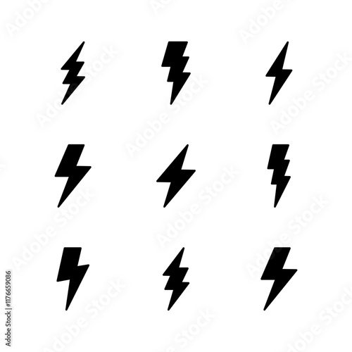 Lightning icon set. electric icon vector. power icon. energy sign