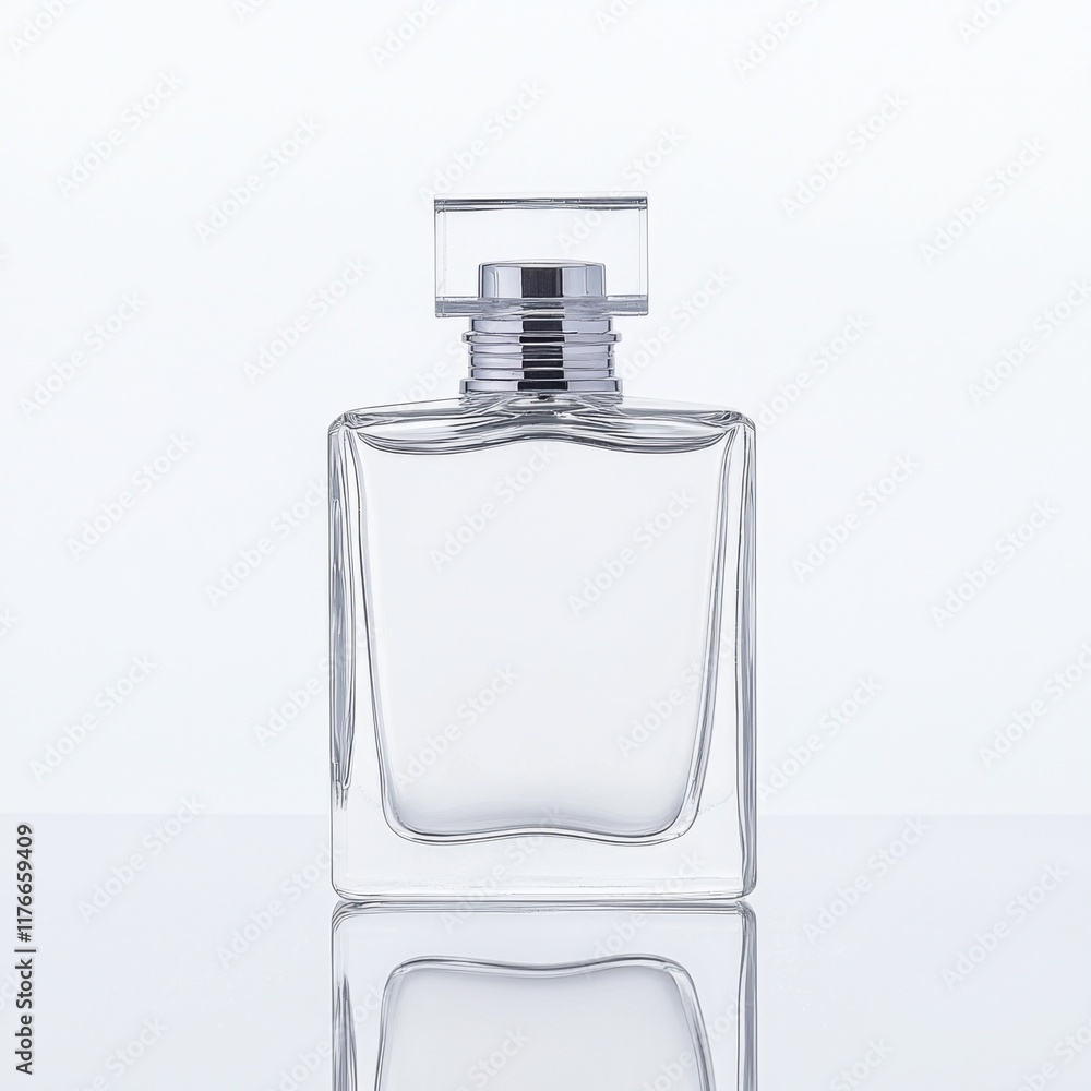 Elegant perfume bottle displayed on white background studio photography minimalist style focused view product concept Elegant perfume bottle displayed on white background studio photography minimalist style focused view product concept