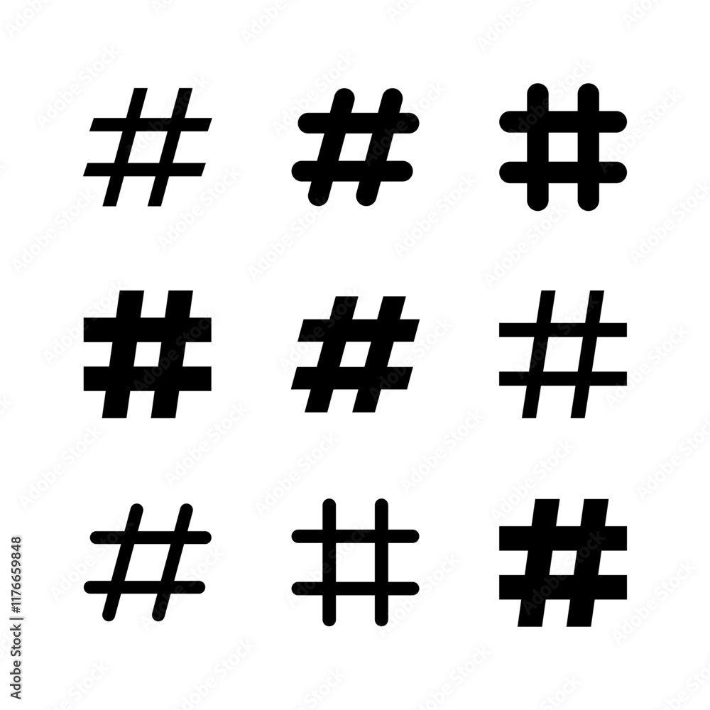 Obraz premium Hashtag icon set. hashtag symbol