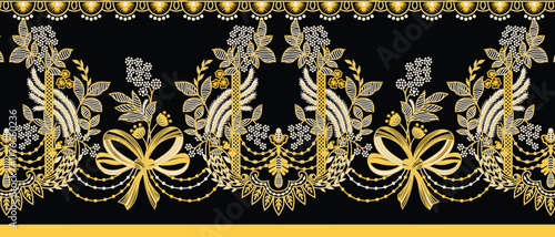 Modern interpretations of traditional embroidery patterns, suited for digital printing and artisanal projects.