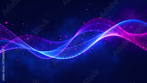 Obraz na płótnie Neon waves flow and dance against a dark background, creating an enchanting and stunning abstract visual w salonie
