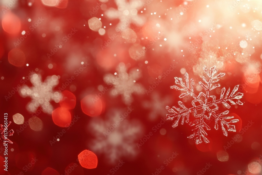 Red Bokeh Snowflakes Background for Winter Holiday Designs and Projects Red Bokeh Snowflakes Background for Winter Holiday Designs and Projects