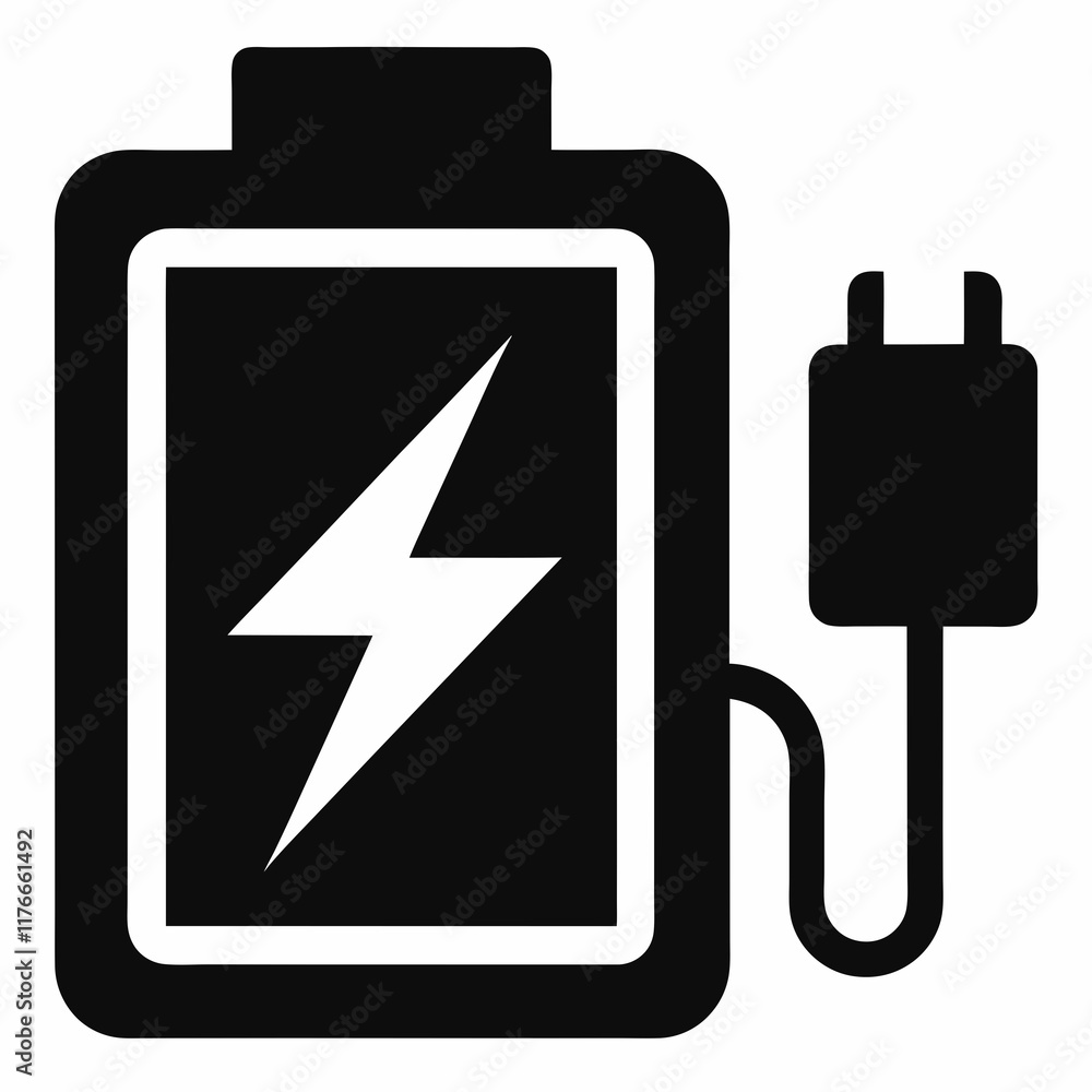 Recharge Icon Black Silhouette Vector Recharge Icon Black Silhouette Vector