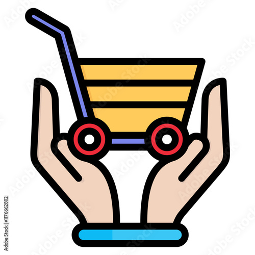 Sales and Job Activity Symple Lineal Color Icon Vector