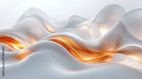 Wallpaper Mural A white and orange wave with a yellow light in the middle Torontodigital.ca