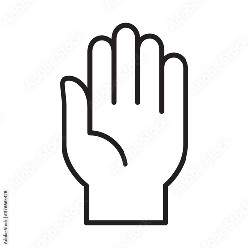 Hand facing up thin line icon.