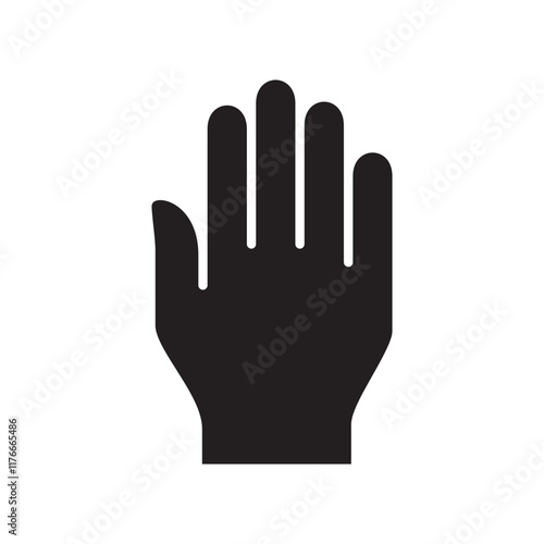 Hand icon, Facing down palm hand sign.