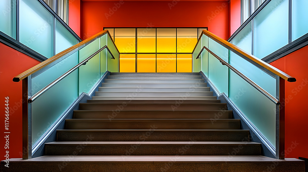 Fototapeta premium Modern Staircase Illustration: Abstract Architecture Design