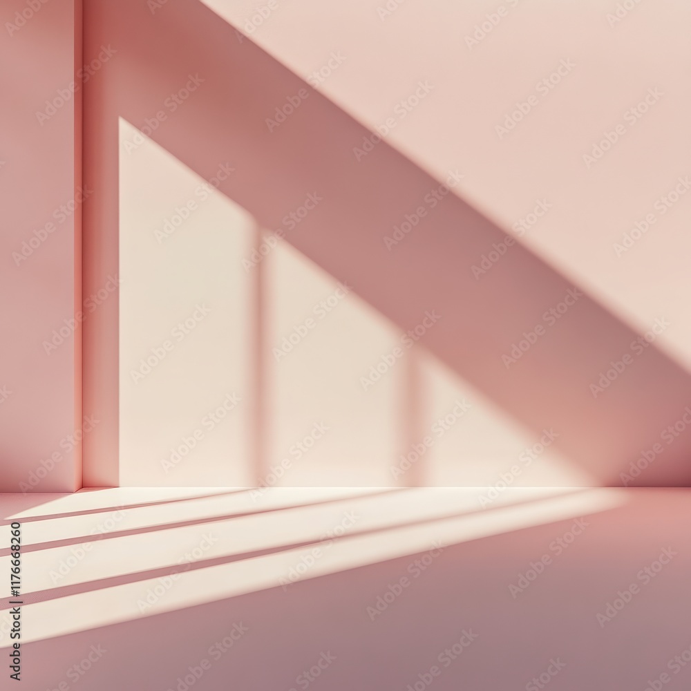 Obraz premium Soft pink wall and sunlight background.